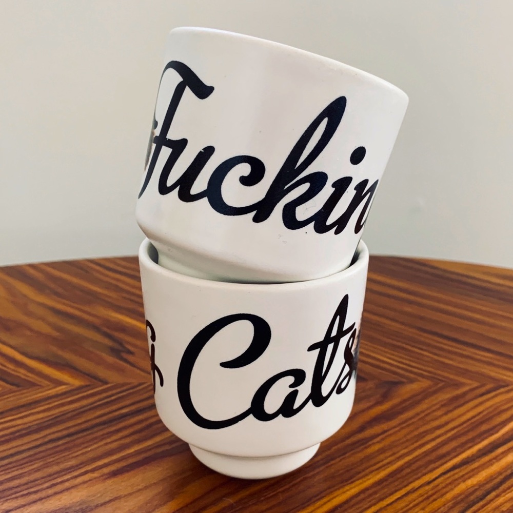 F***ing Cats Ceramic Teacups (2)